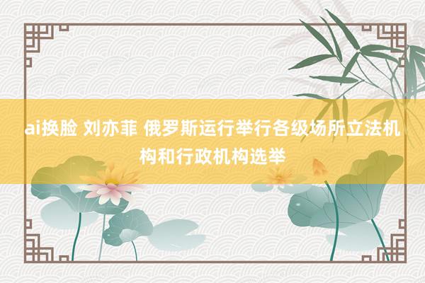 ai换脸 刘亦菲 俄罗斯运行举行各级场所立法机构和行政机构选举