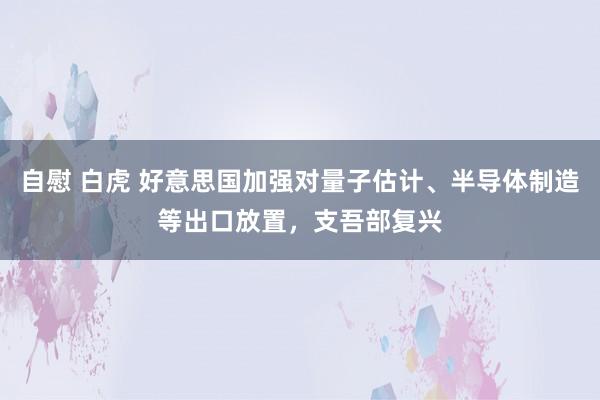 自慰 白虎 好意思国加强对量子估计、半导体制造等出口放置，支吾部复兴