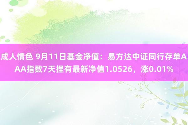 成人情色 9月11日基金净值：易方达中证同行存单AAA指数7天捏有最新净值1.0526，涨0.01%