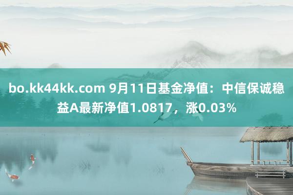 bo.kk44kk.com 9月11日基金净值：中信保诚稳益A最新净值1.0817，涨0.03%