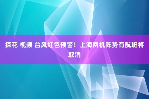 探花 视频 台风红色预警！上海两机阵势有航班将取消