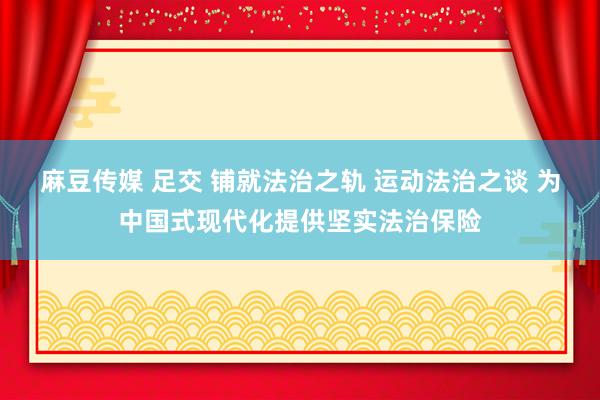 麻豆传媒 足交 铺就法治之轨 运动法治之谈 为中国式现代化提供坚实法治保险