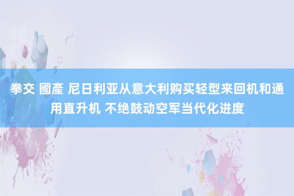 拳交 國產 尼日利亚从意大利购买轻型来回机和通用直升机 不绝鼓动空军当代化进度