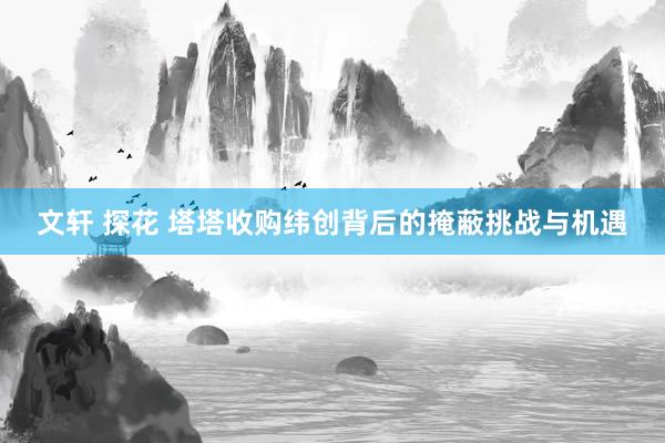 文轩 探花 塔塔收购纬创背后的掩蔽挑战与机遇