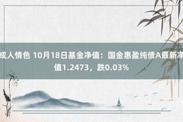 成人情色 10月18日基金净值：国金惠盈纯债A最新净值1.2473，跌0.03%