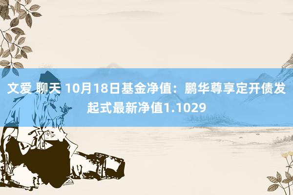 文爱 聊天 10月18日基金净值：鹏华尊享定开债发起式最新净值1.1029