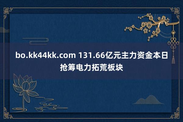 bo.kk44kk.com 131.66亿元主力资金本日抢筹电力拓荒板块