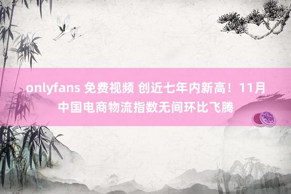 onlyfans 免费视频 创近七年内新高！11月中国电商物流指数无间环比飞腾