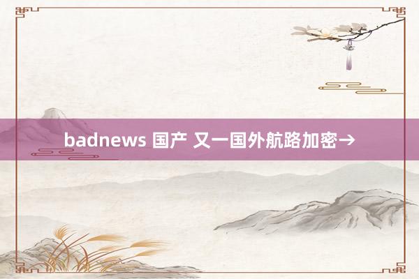 badnews 国产 又一国外航路加密→