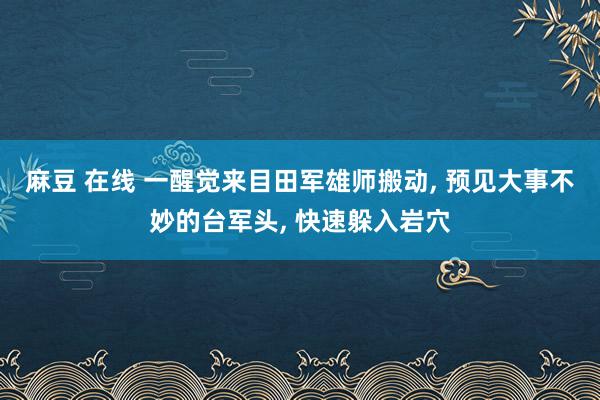 麻豆 在线 一醒觉来目田军雄师搬动， 预见大事不妙的台军头， 快速躲入岩穴