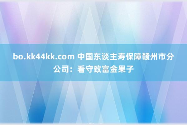 bo.kk44kk.com 中国东谈主寿保障赣州市分公司：看守致富金果子