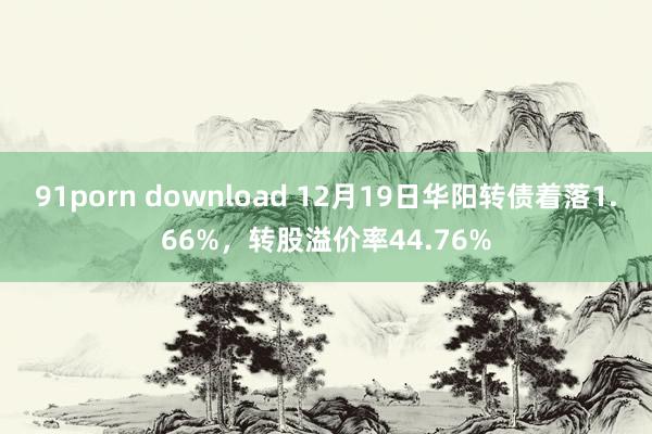 91porn download 12月19日华阳转债着落1.66%，转股溢价率44.76%