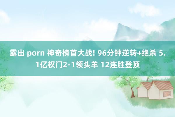 露出 porn 神奇榜首大战! 96分钟逆转+绝杀 5.1亿权门2-1领头羊 12连胜登顶