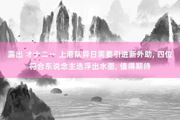 露出 オナニー 上港队异日需要引进新外助， 四位符合东说念主选浮出水面， 值得期待